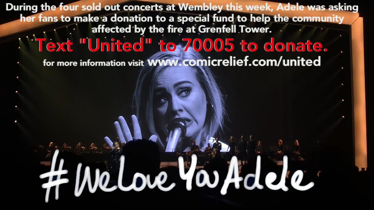 teeheeTdotcom's tweet photo. Adele isn't able to raise money today for the #GrenfellTowerFire relief so we are spreading the word! #WeLoveYouAdele *** RETWEET *** https://t.co/FGvx89aXFU