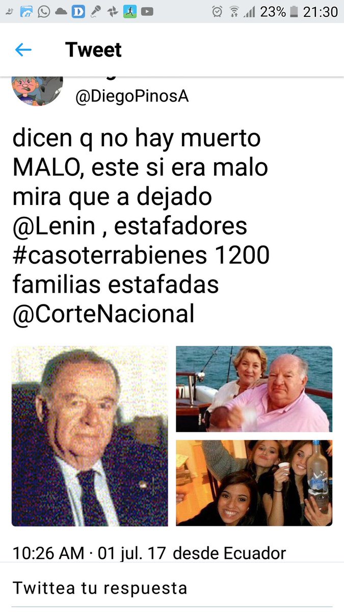 faelectronics's tweet photo. @MashiRafael @TerraRobos @Lenin @Justicia_Ec la RC no ha dado celeridad procesal en el #CasoTerrabienes el #ClanOrtega en Miami disfrutando de lo robado https://t.co/fnZn9fuse1
