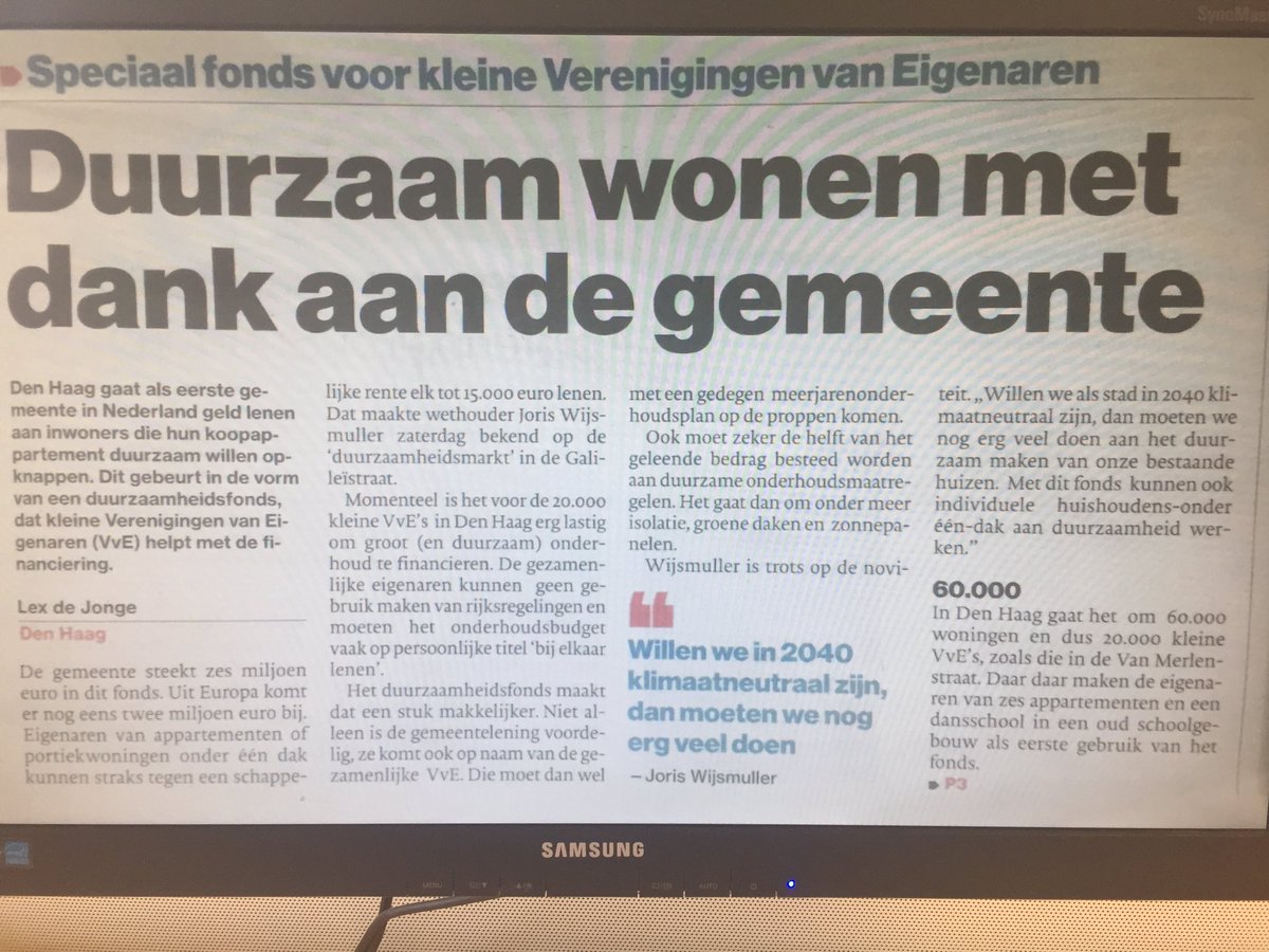 VvE-fonds Den Haag met maximaal 9 appartementen kunnen vanaf 1 juli lenen voor duurzaam woningonderhoud. Een kans voor duurzame versnelling!