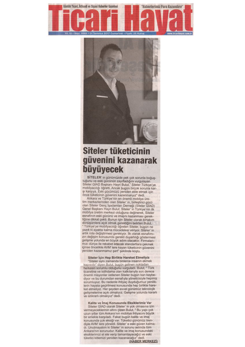 sitelergiad's tweet photo. SİTELER GİAD Başkanı Hayri Bulut: "Siteler tüketicinin güvenini kazanarak büyüyecek." @hayribulut06 https://t.co/dEzLDDYD48