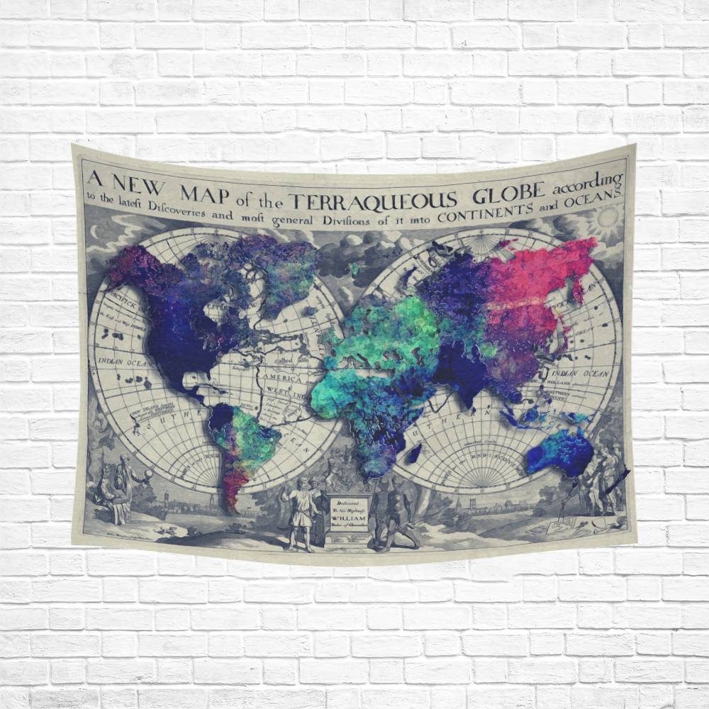 Putting up this colorful world map #tapestry on your wall~ bit.ly/2tHuFJF  #worldmap <a href="/JBJart/">Justyna Jaszke</a>