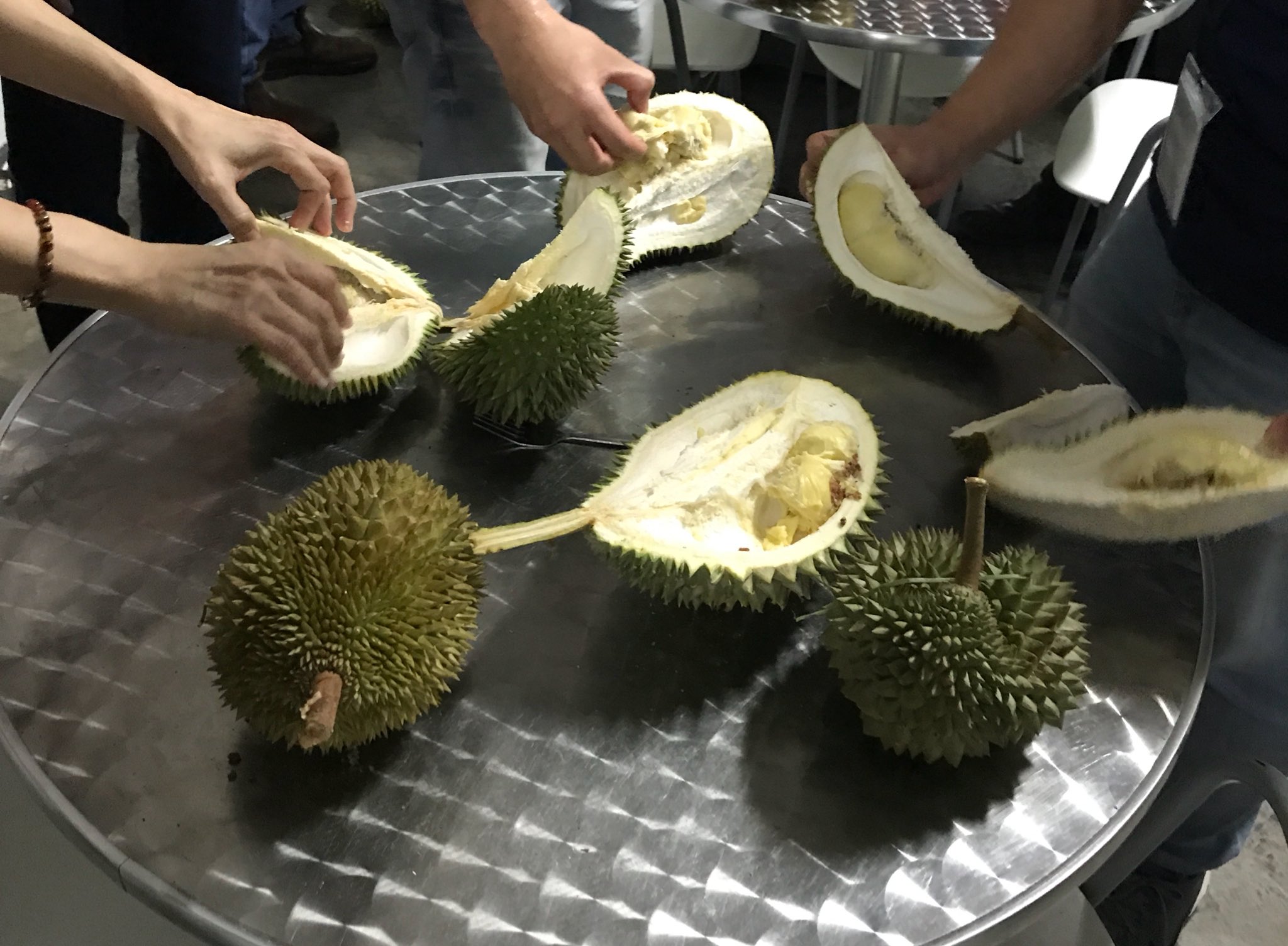 タキヲ ドリアンのシーズンらしく社内でドリアンパーティが開かれた 臭い ドリアンは苦手なんだけど少しだけ食べてみた 食べると臭くない 確かに甘くて美味しいフルーツの味なのは間違いない けど食べ終わった後も口が臭い あまり沢山食べたいと思わ