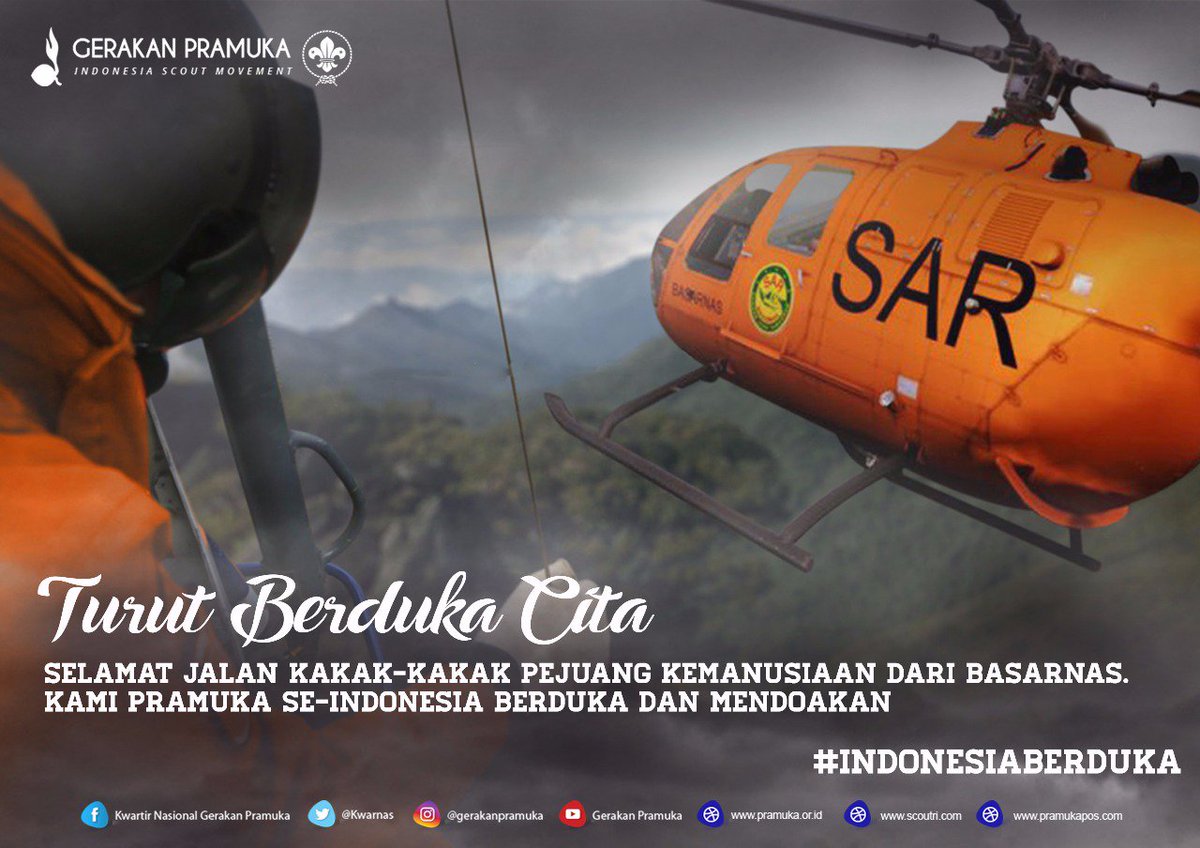 wartakwarnas's tweet photo. Duka sebesar-besarnya dari kami untuk pahlawan kemanusiaan. Jasa mereka abadi, selamat jalan kawan2ku. 
#IndonesiaBerduka
@SAR_NASIONAL https://t.co/UzOF52teec