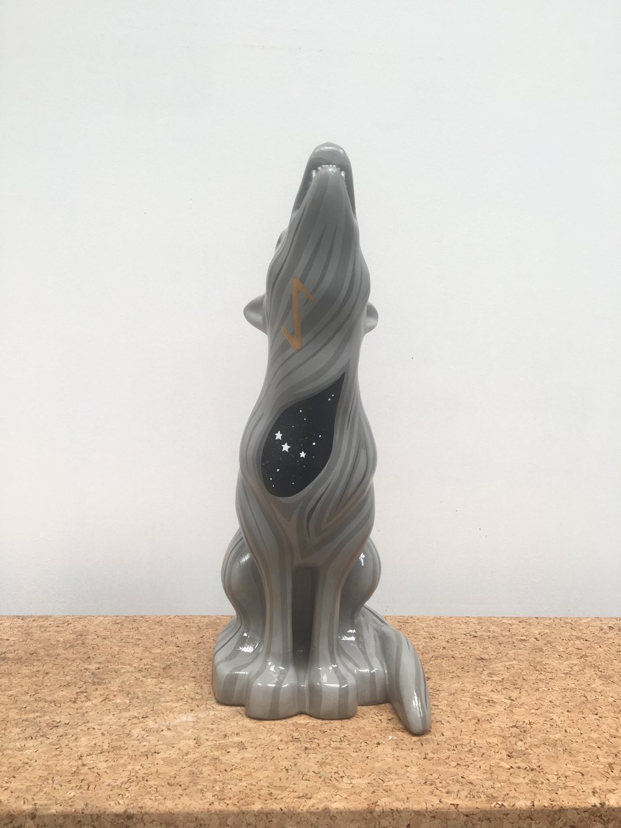 bohocreative's tweet image. Mini wolf Yggdrasil waiting to join the rest of the pack at @WolvArtGallery for the @Wolvesinwolvo exhibition #wolvesinwolves 🐺