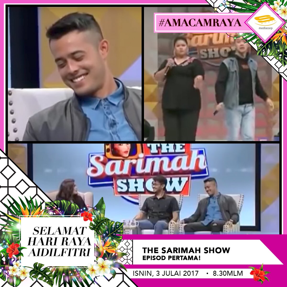 Mediacorp_Suria's tweet photo. #WhatsOnSuria: Ikuti #TheSarimahShow bersama Zul Ariffin, Farid Kamil, Mawar Rashid, Sherry Al Hadad & Dennis Yin, 8.30 malam ini di Suria!β¨ https://t.co/oZ8GPcQCb4