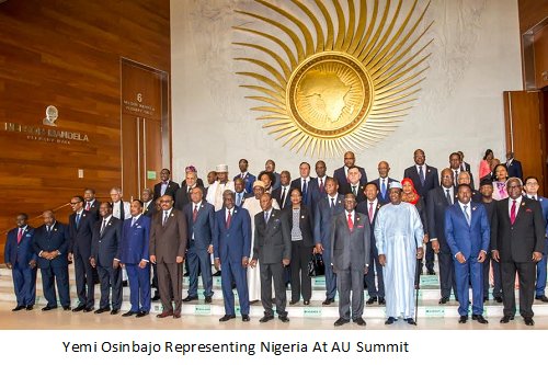 Acting President Yemi Osinbajo representing Nigeria at the summit of 29th ordinary session of the assembly of the African Union in Ethiopia today