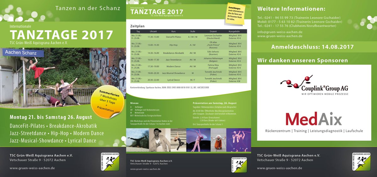 tscgw's tweet photo. #Internationale #Tanztage 2017 im TSC Grün-Weiß Aquisgrana #aachen e. V. (@tscgw). Zur Anmeldung: https://t.co/dJdTjf1sDy https://t.co/HsmYog29aq