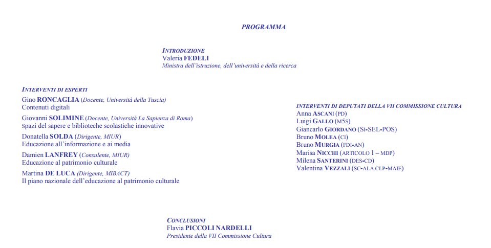 Montecitorio's tweet image. Domani alle 10 #CameraIncontri su #ScuolaDigitale con @valeriafedeli e @FlaviaNardelli1: bit.ly/ScuolaDigitale… #Scuola #Cultura