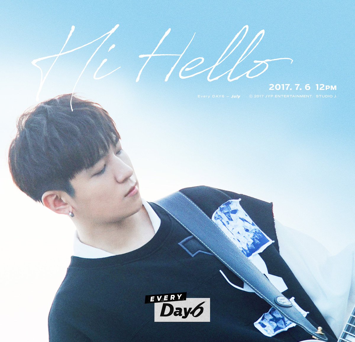 Day6Qatar's tweet photo. D-3 to EveryDAY6 July ‘Hi Hello’ #Sungjin #Jae #YoungK #Wonpil teasers have been released &amp; only #Dowoon is left 😁#DAY6 #EveryDAY6 #Hi_Hello https://t.co/pqh19uKHWT