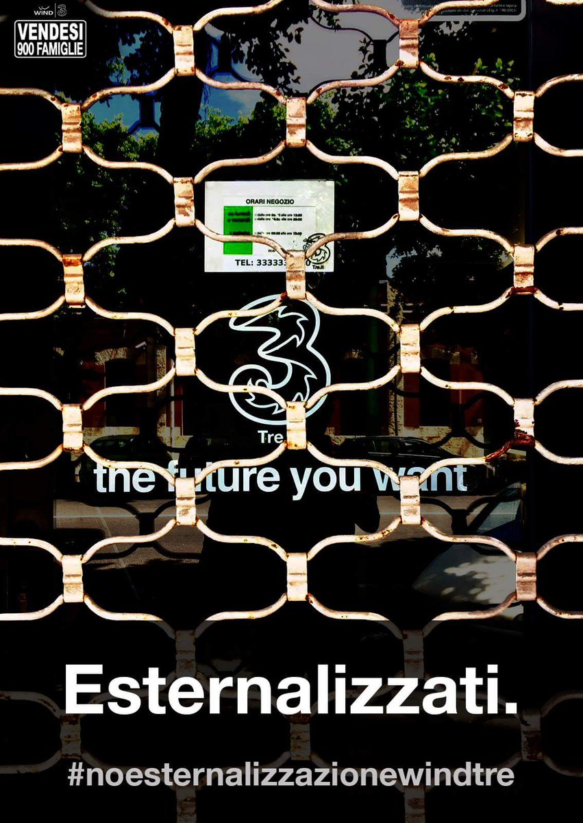 franco_laizanda's tweet image. 600 lavoratori ceduti + 300 negozi chiusi + 300 dipendenti Ericsson licenziati. Le cifre oscure della fusione #noesternalizzazionewindtre
