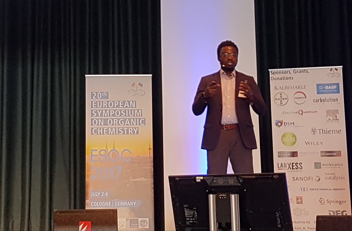 BeilsteinInst's tweet photo. Richmond Sarpong talked on bond formation at #ESOC20. Read his #OA series on C-H Functionalization in BeilsteinJOC https://t.co/tM9mJXY3ip https://t.co/PP6g2RCJsl