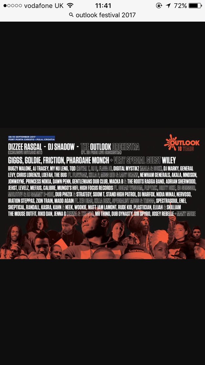 Rosalevv's tweet photo. CONTACT MEEE... selling @OutlookFestival 2017 ticket!! + opening concert ticket £28 #outlookfestival17 #buyoutlookticket #buyoutlookfestival https://t.co/2ni9LUcMT8