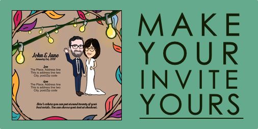Make your invite yours! weddingcartoons.co.uk #weddingideas #weddinginvites #uniqueweddings