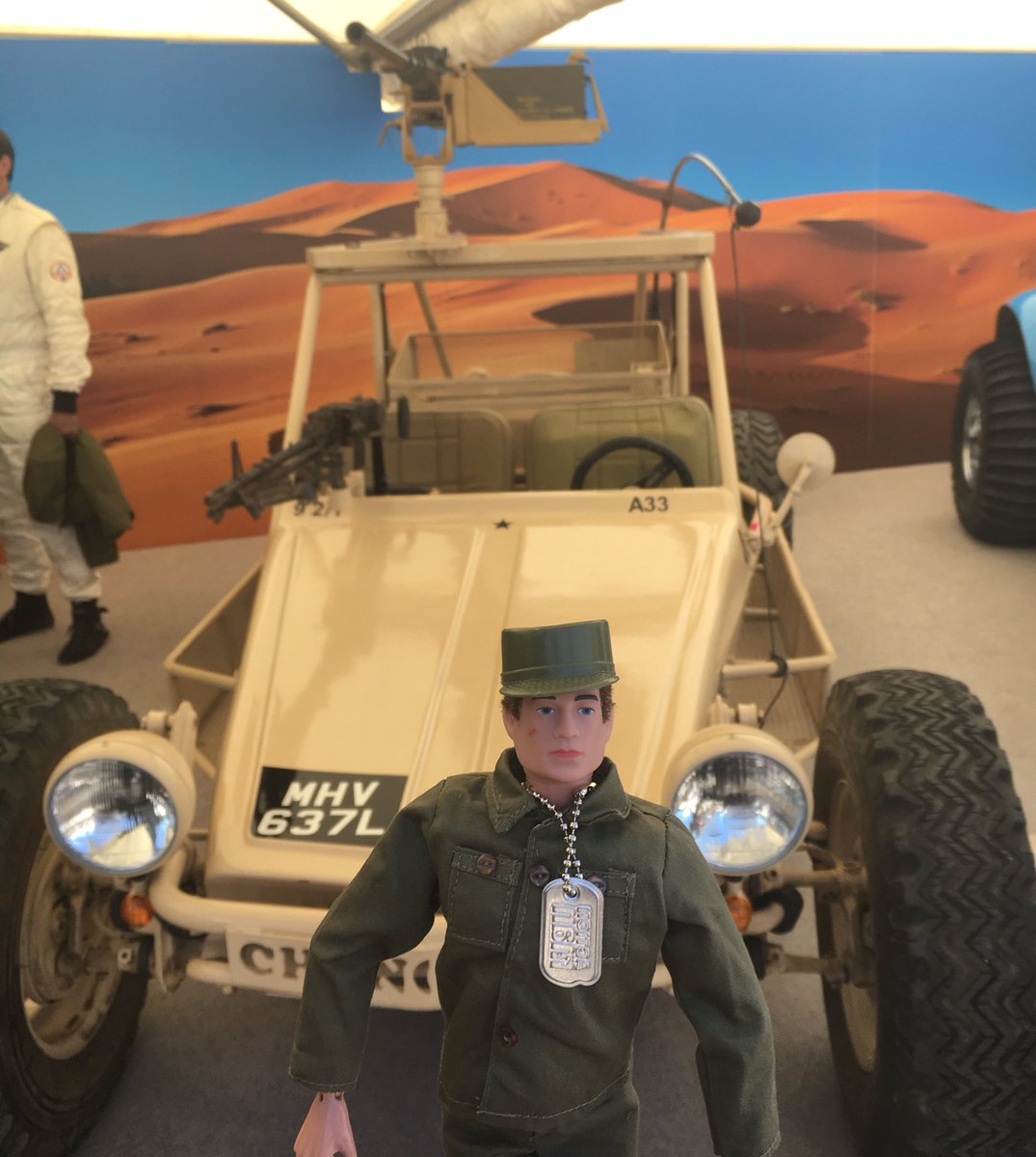 <a href="/ActionManHQ/">Action Man</a> Action Soldier in front of <a href="/TamiyaUK/">TAMIYA UK</a> 1984 Fast Attack Vehicle. #actionsoldier #50thanniversary #festivalofspeed #fos #actionman