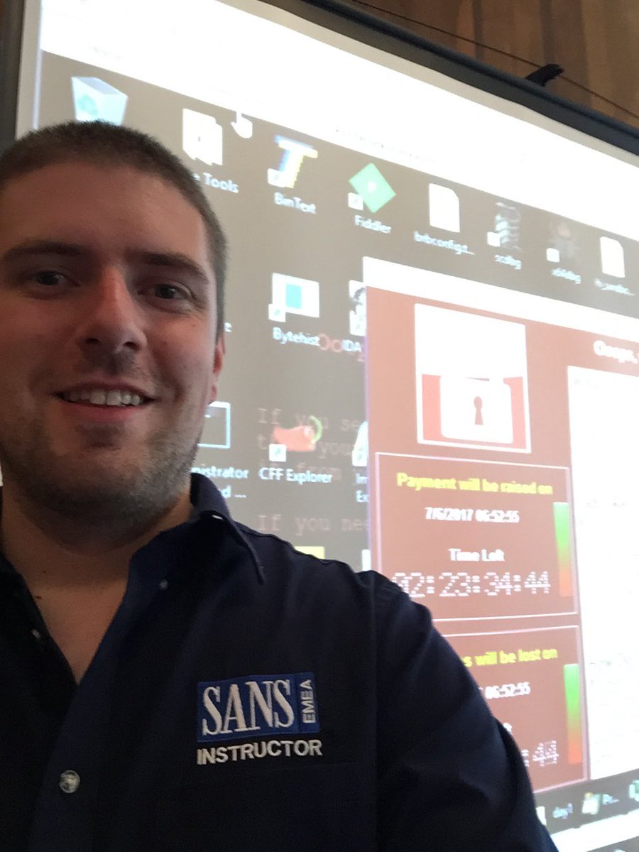 With an awesome group of students  at <a href="/sansforensics/">SANS DFIR</a> <a href="/SANSEMEA/">SANS Institute, EMEA</a> #FOR610 #sanslondon ... let's hope they can help me solve this!