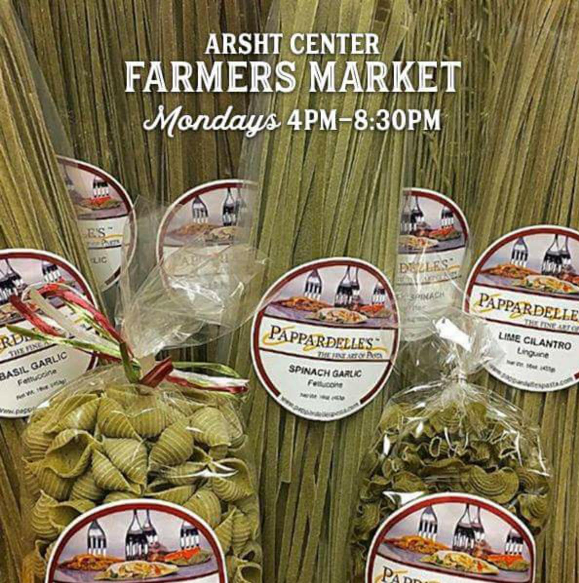 MarketCompMIA's tweet photo. Yes, open July 3rd! Farmers market @ArshtCenter special: 20% off Pappardelle's Pasta. Park free Lot C. https://t.co/GZt6bxnpAH