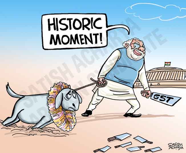 satishacharya's tweet image. Celebrating GST! #GSTrollout