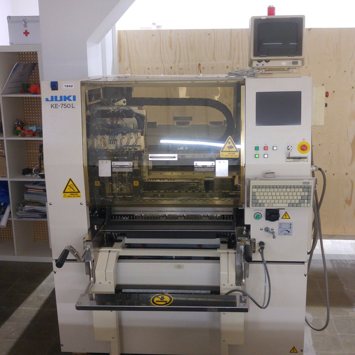 Oh, look what has arrived to our office! Our first pick and place machine! We are so excited!! #juki #raspberrypi #maker #diy #arduino