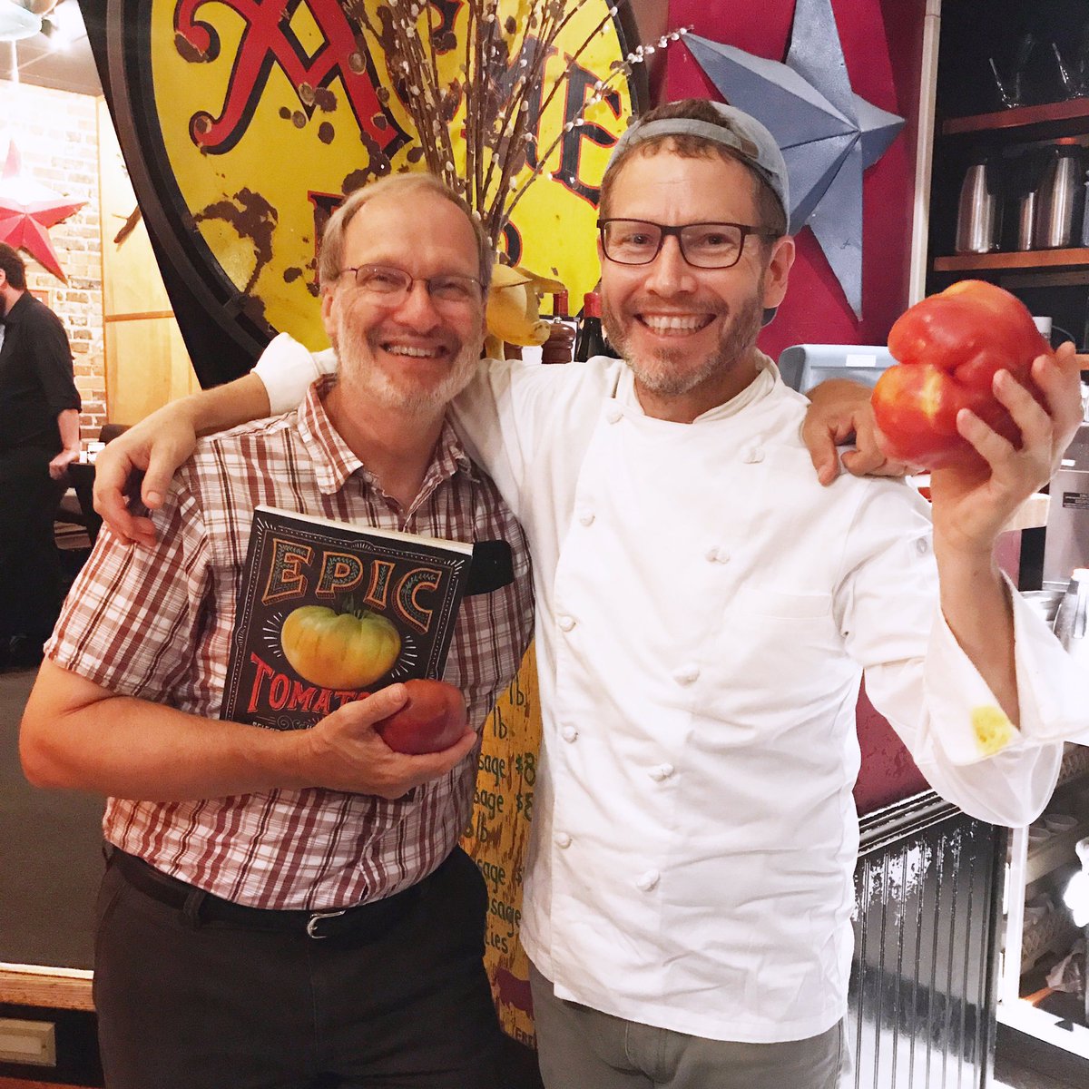 Pleasure to have @nctomatoman in the house (the guy that discovered America's favorite Cherokee Purple tomato). Thanks for your passion!