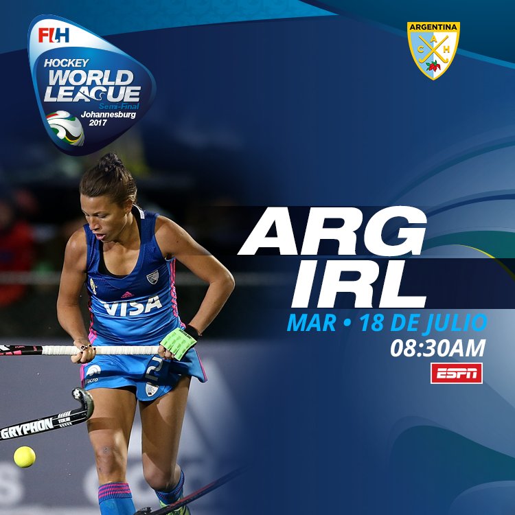 MAÑANA ⏰8.30hs y en VIVO por 📺#ESPN, #LasLeonas 🇦🇷 vs Irlanda por los 4tos de la #HWL buscando asegurar un lugar en la Copa del Mundo 2018