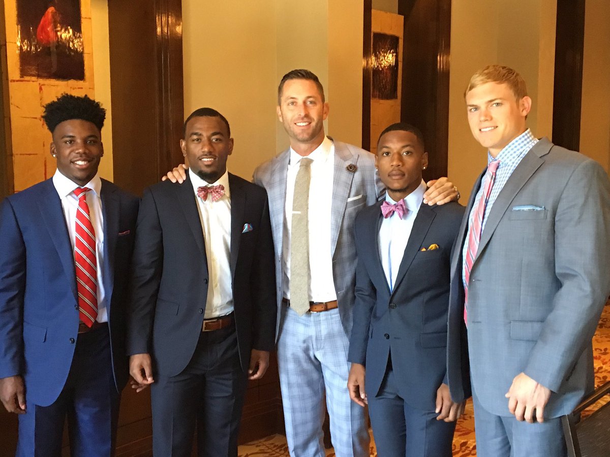 Kliff Kingsbury (@kliffkingsbury) on Twitter photo .<a href="/TexasTechFB/">Texas Tech Football</a> looking sharp today at #Big12MediaDay! It's almost GO time! #WreckEm .<a href="/TexasTechFB/">Texas Tech Football</a> looking sharp today at #Big12MediaDay! It's almost GO time! #WreckEm