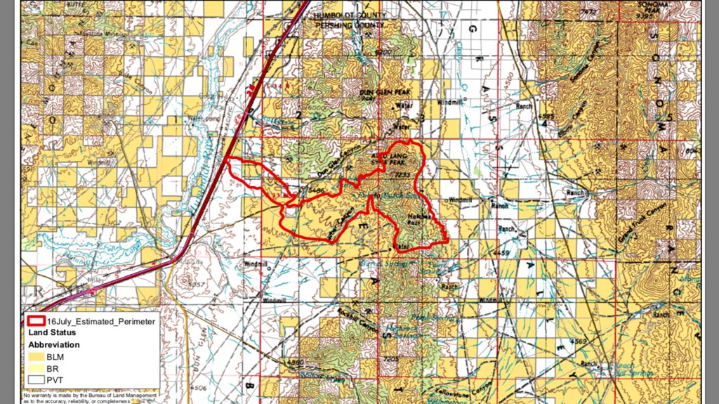 blmnv's tweet photo. #MM155Fire map from this morning. #NVFire https://t.co/TIATWD0PX7