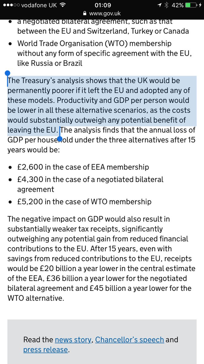 alan_firth_'s tweet image. UK Treasury: "UK would be permanently poorer if it left the EU ... costs substantially outweigh any benefits"

gov.uk/government/pub…