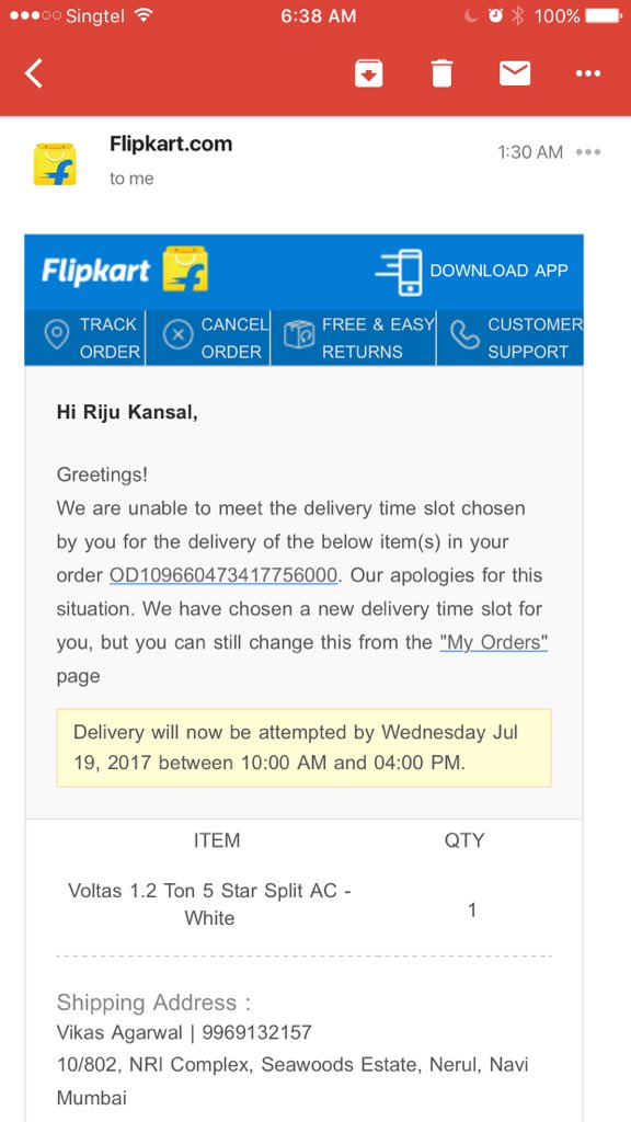 Flipkartsupport Truly Sorry To Hear That We Ll Get In Touch With You Shortly To Fix This
