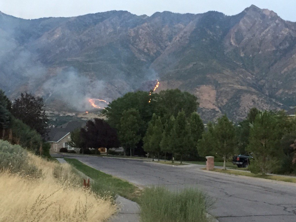 The brush fire up the hill is a little close to home...