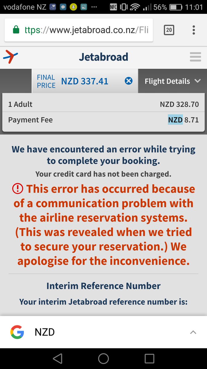 KtieFord's tweet photo. @Jetabroad pls help I've booked a flight Christch- Melbourne, upon booking I got this message but the money has been taken from my account https://t.co/Om0zZtJDaF