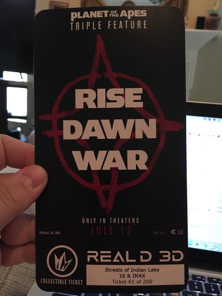 ronntabb's tweet photo. @regalmovies, #ApesSweepstakes, #WarForThePlanet https://t.co/JLCZh52Z58