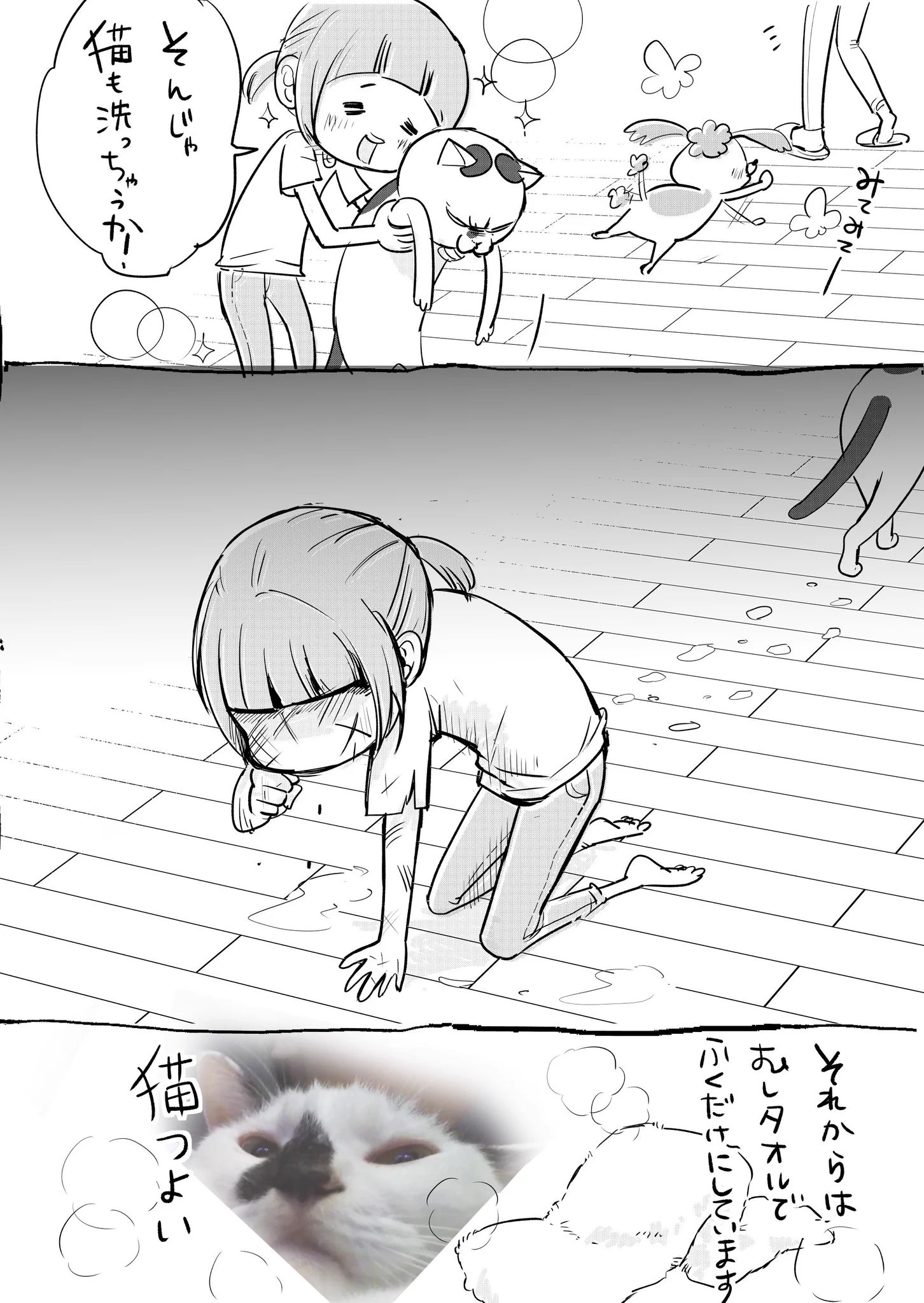 犬と猫どっちも飼ってるからこそシャンプーも楽しめる？やっぱり猫は強いww