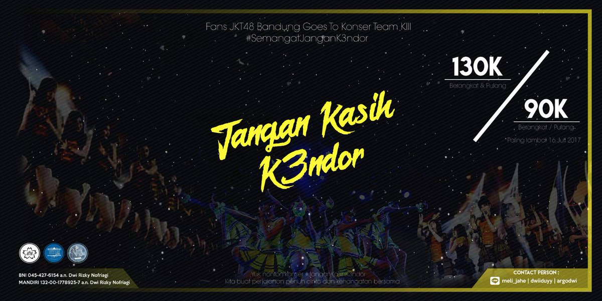 TODAY
• Direct Selling tiket konser #JanganKasihK3ndor @ Harris Hotel Ciumbuleuit w/ <a href="/zoraradio/">Mc dandun ali</a> jam 14.00
• COD keberangkatan konser 👊👊