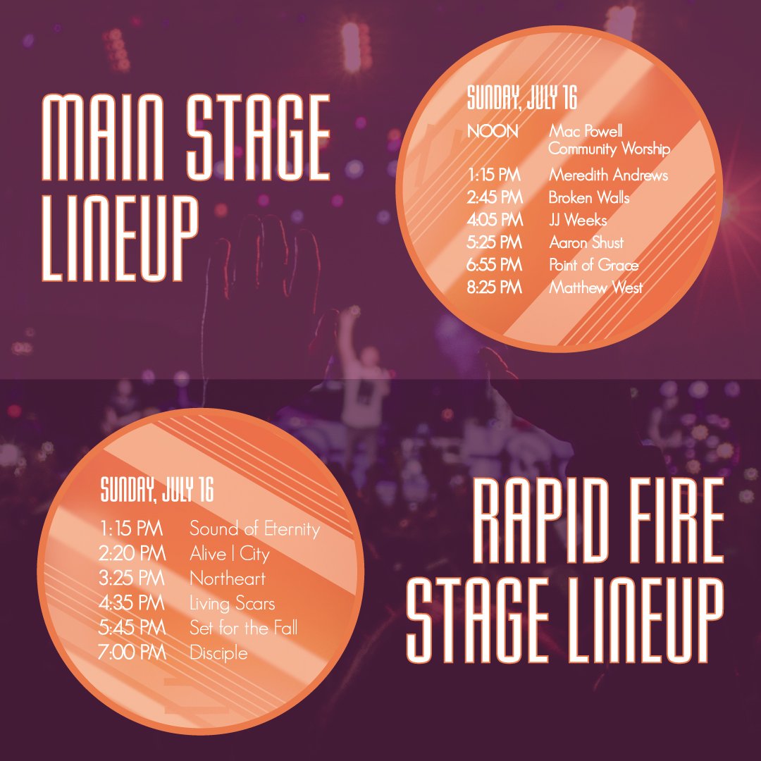 Sunday lineup! #hillsalive17