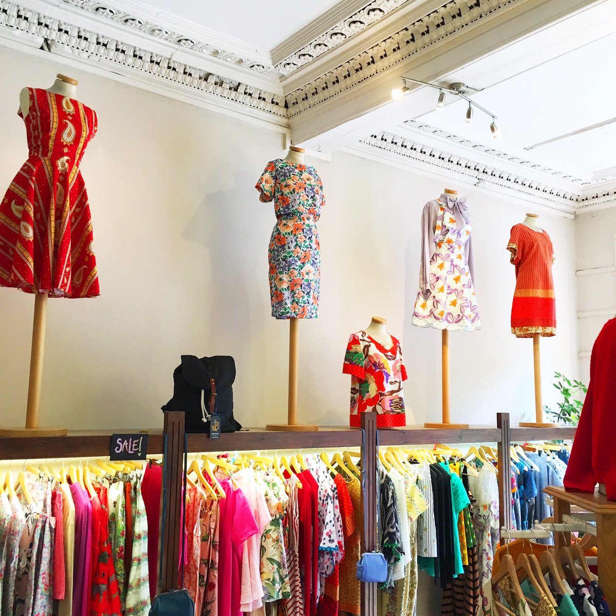 Shop is looking super pretty with our mannequins ALL wearing handmade! ✌️ #ThisisEdinburgh #shoplocal #slowfashion