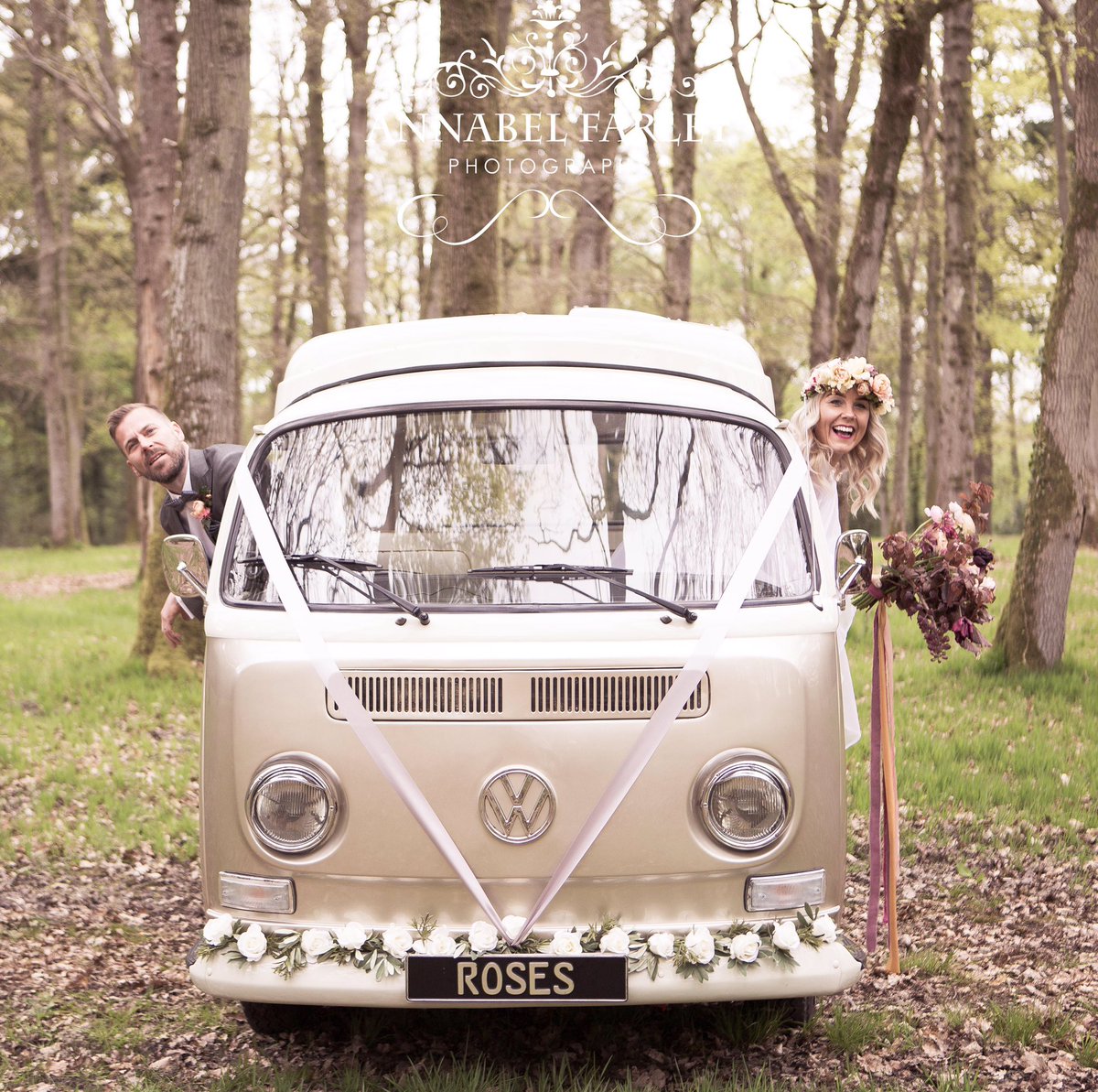 The gorgeous woodland surrounding North End Barns created the perfect backdrop for our shoot. Captured by <a href="/AnnabelFarley1/">Annabel Farley Photo</a>