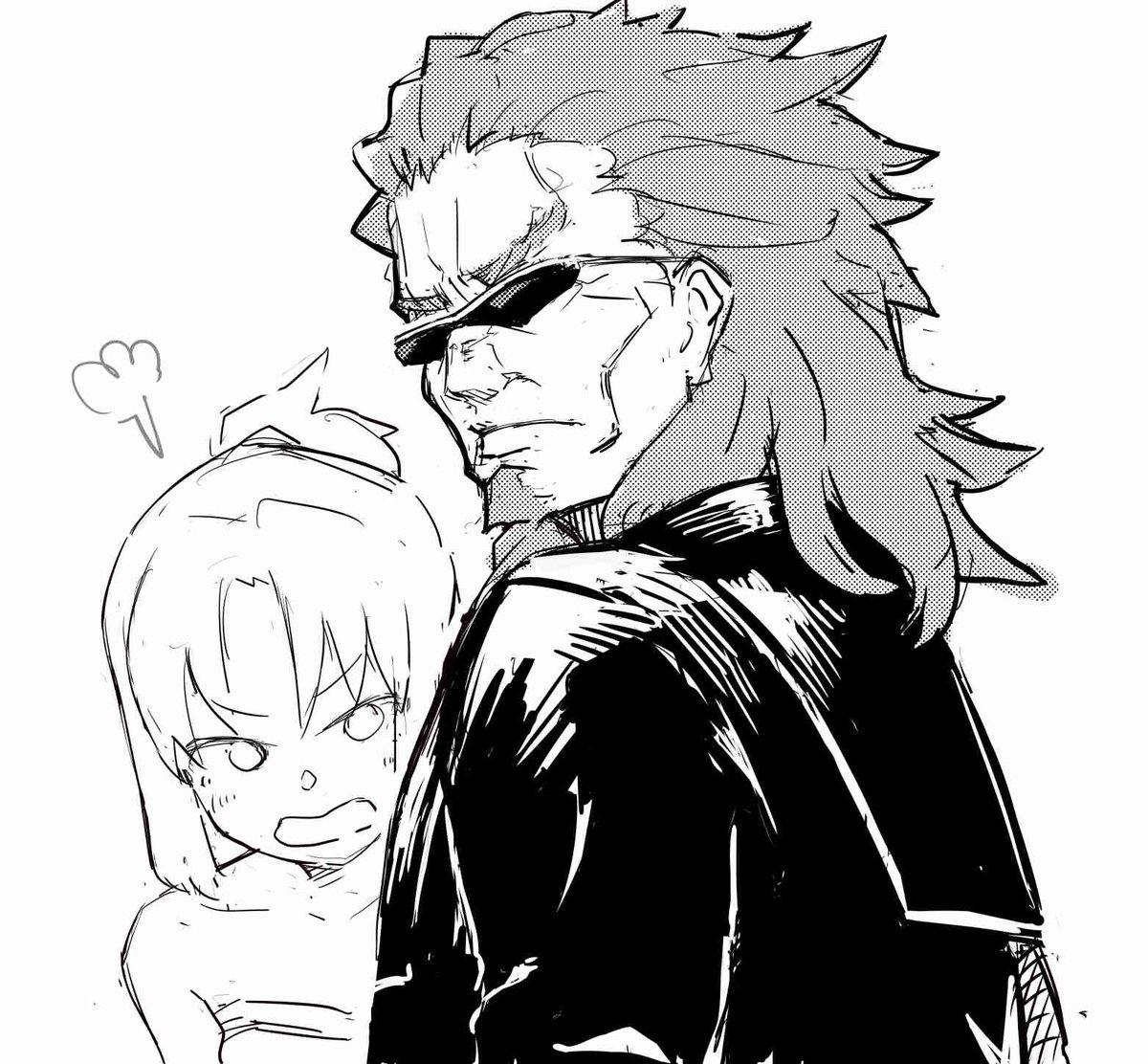 Fateのシシゴウさんのキャラデザが好きすぎてモードレットさんがおまけみたいになる落書き 