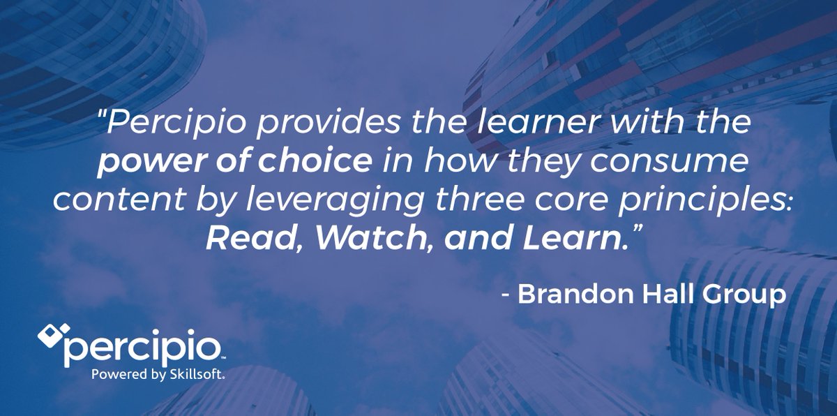 Skillsoft's tweet image. Percipio is here to revamp the #eLearning world! #AcquireKnowledge ow.ly/d0v430ds0rd