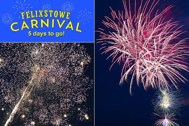VisitFelixstowe's tweet photo. 🎉 Countdown to @felixcarnival. 5 days to go. Next Sun - fantastic fireworks on the seafront. @thesuffolkcoast @Visit_Suffolk #Felixstowe https://t.co/6xL9SSUNgG