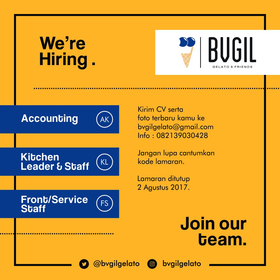 LOWONGAN KERJA <a href="/Bvgilgelato/">BVGIL GELATO</a> PRIA/WANITA  MAX 28 TAHUN <a href="/lowonganmlg/">InfoLowongan Malang</a> <a href="/LowKerMalang/">LowonganKerja Malang</a> <a href="/MalangUpdate/">Malang Update</a> @NongkrongMalang <a href="/infokerjaID/">Lowongan Kerja</a>