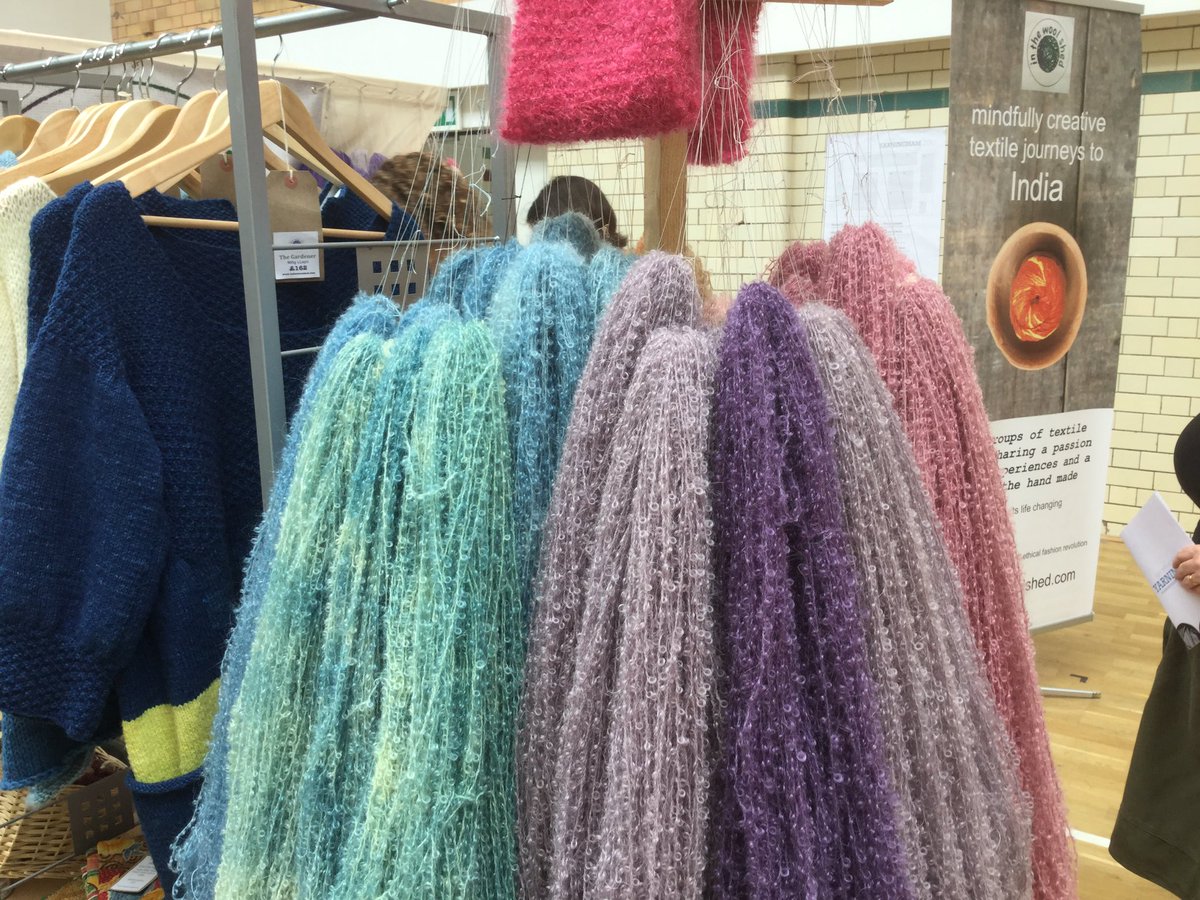 Mohair loop in natural dyes at Yarningham today.