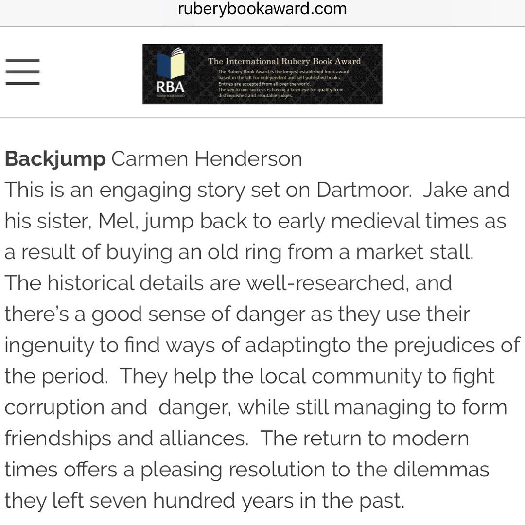 HelloSerifim's tweet photo. Congratulations to Carmen Henderson - #nominated for a #RuberyBookAward in the #YA category for her debut #Backjump 👏🍀🏆 https://t.co/ovA2gD85ls