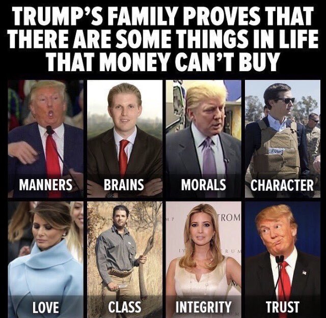 freshwater4fun's tweet photo. @tonyposnanski @realDonaldTrump Ethics AND integrity, morals, character, trust....
#TrumpCrimeFamily #SundayMorning #DonJrColluded #LockThemUp #TheResistance https://t.co/1q9fjlzQxB