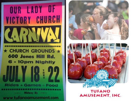TufanoEvents's tweet photo. Save the dates...The Carnival is coming to town!!
#WestHavenCT #WestHaven #TufanoEvents Our Lady of Victory Parish #CandyApples https://t.co/1E5vhAYPpy