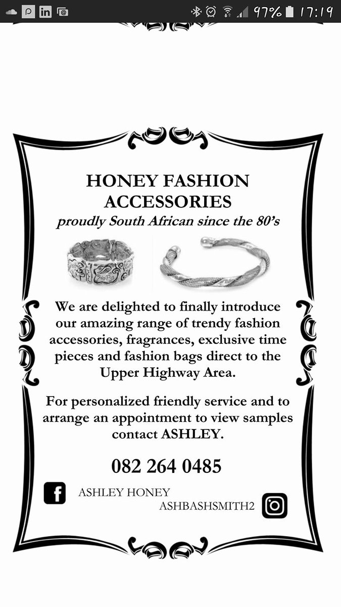 ashbashsmith2's tweet image. Honey fashion accessories sales catalog available here 
contact @ashbashsmith2 0822640485