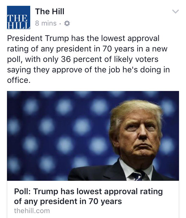 #Trump has the lowest approval #Rating of any #President in 70 yrs. Go home Donny. You're a fraud. #TrumpRussia #RussiaGate