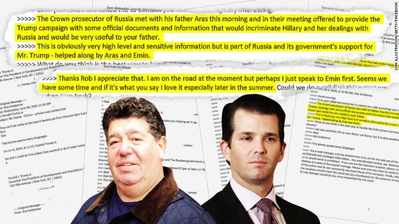 AHamiltonSpirit's tweet photo. @realDonaldTrump Please stop deflecting. HRC is irrelevant here. Your son met with Russians about winning our election. That's collusion. 🦅#trumpCrimeFamily🦅 https://t.co/Pb7VkzN8l0