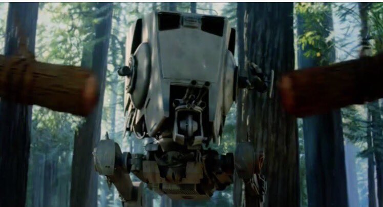 GConservancy's tweet photo. so angry that rare Endorian Redwoods were cut down to smash this AT-ST. #SaveTheTrees https://t.co/Smcks0VCrU