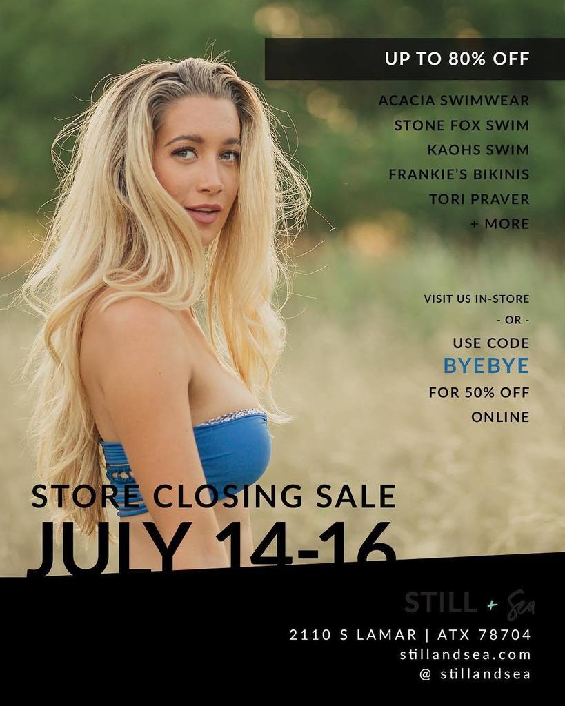 FINAL DAY! We're closing the #ATX storefront and everything is 50% off! Use code BYEBYE online until 11:59pm tonig… ift.tt/2uxnKDq