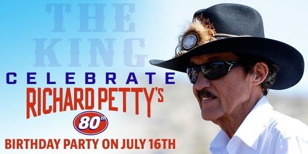 Help us wish Richard Petty a Happy 80th Birthday! Party starts in 30 minutes at the Trackside Live Stage! 